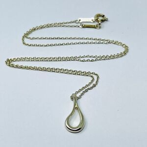Authentic TIFFANY & Co. Open Teardrop Elsa Peretti Necklace 925 Sterling